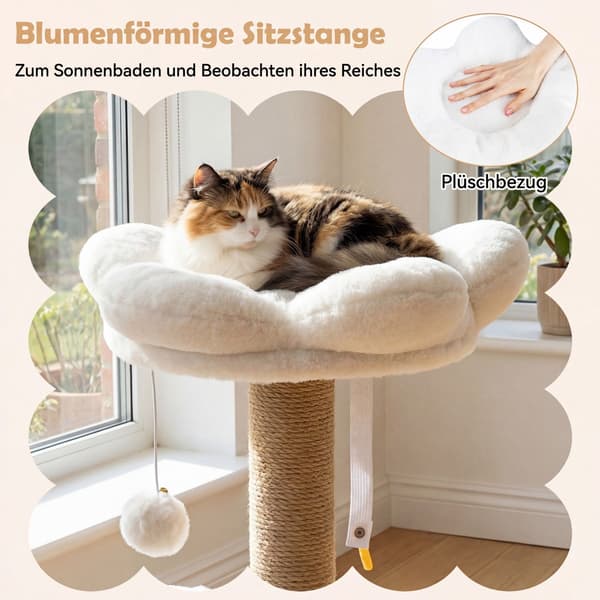 Kradsetræ med hus, platform, seng og bolde, 96 cm beige