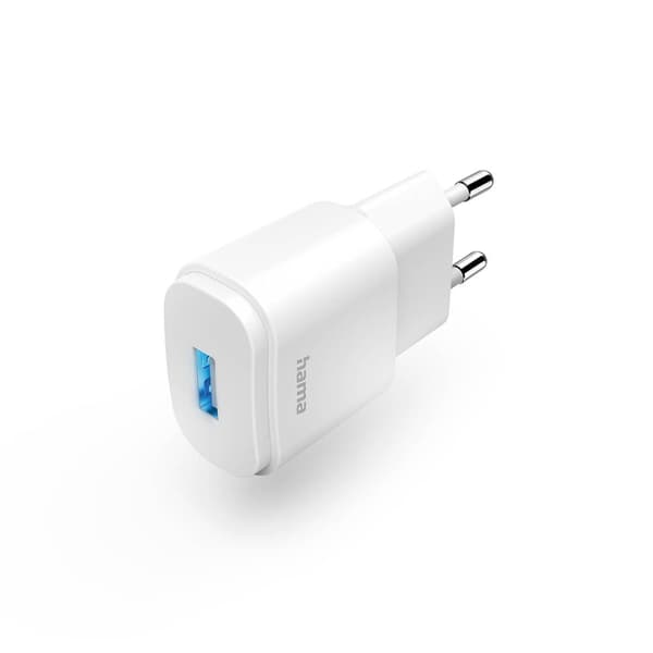 HAMA Lader 1xUSB-A 6W Hvit