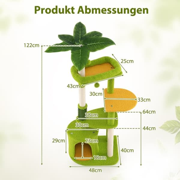 Kradsetræ med platforme og kradsetræer, 122 cm