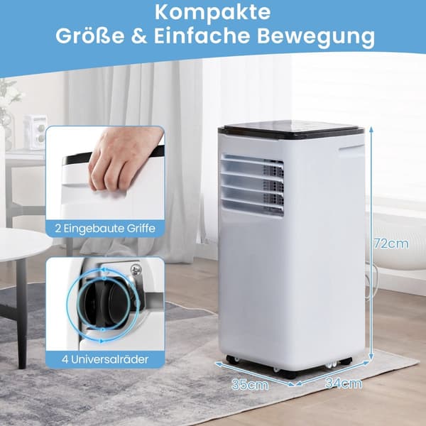 Bärbar luftkonditionering 9000 BTU, 4-i-1, Smart Control