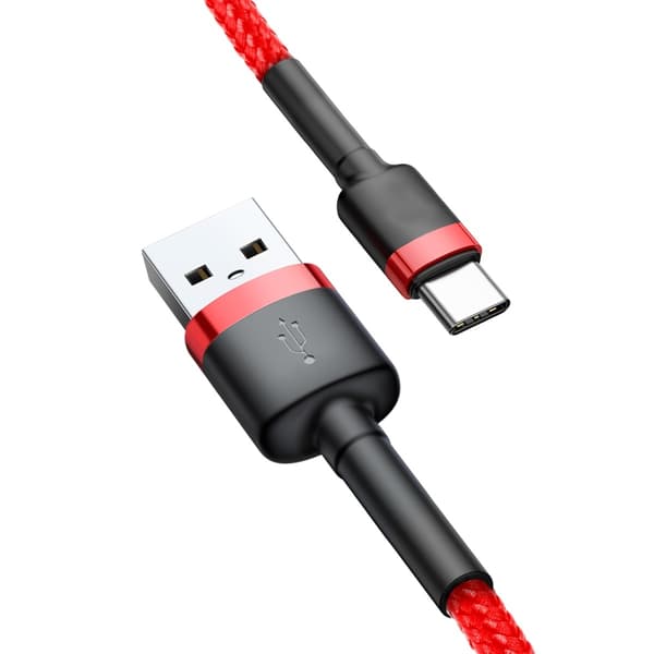 Cafule USB-C-kaapeli 2A, 2m - punainen