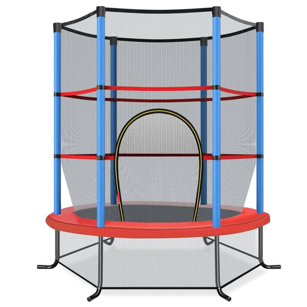 Børnetrampolin med sikkerhedsnet, 165 cm, blå