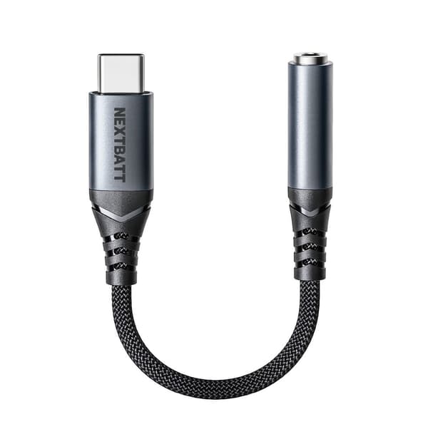 NEXTBATT Lydadapter USB-C til 3,5 mm - Sort