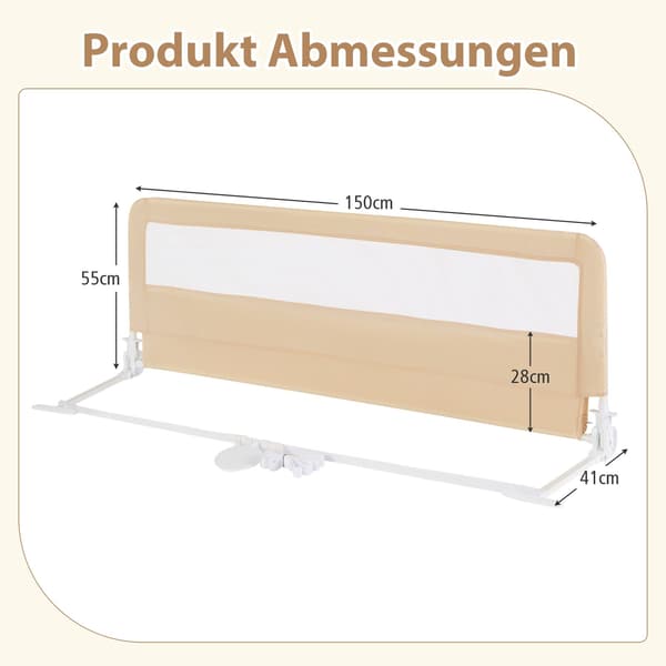 150 cm foldbar sengehest til småbørn med åndbart net