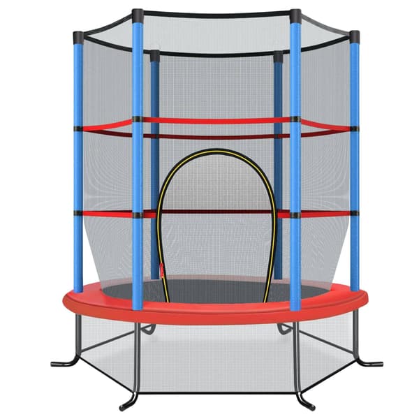 Børnetrampolin med sikkerhedsnet, 165 cm, blå