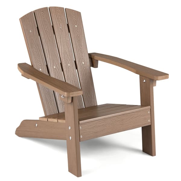 Adirondack-barnstol, allvädersstol HIPS, hög rygg, brun