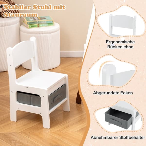 Justerbart staffeli for barn med tavle og whiteboard-sett