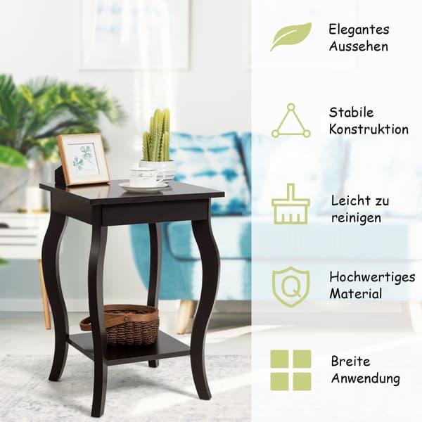 2-delte brune sidebord med hyller til stuen