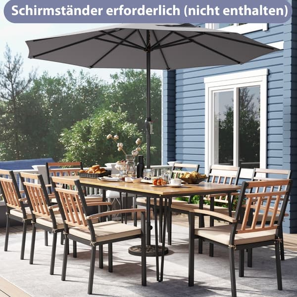Terrasseparasol 250 cm med håndsving, 8 ribber, grå