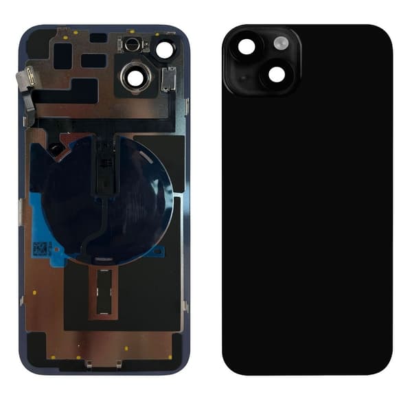 iPhone 14 Plus bagcover med små dele - sort (midnat)