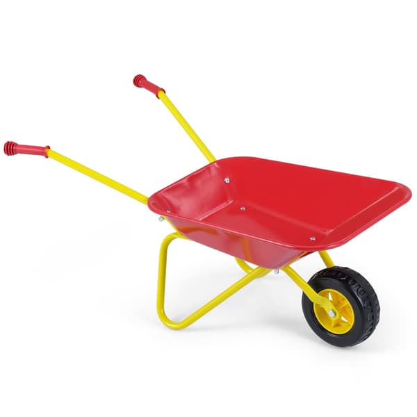 Barnskottkärra med terrängdäck, röd och gul, 3+ år
