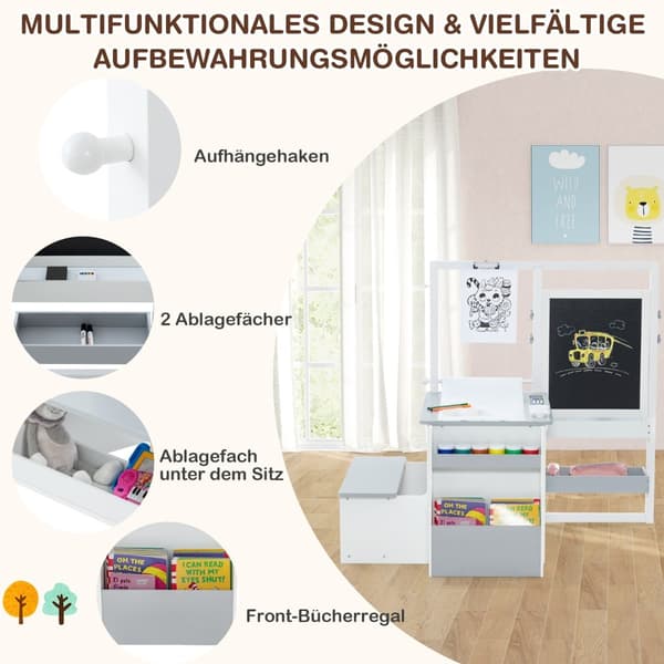 Børnekunststaffelisæt med tavle og whiteboard