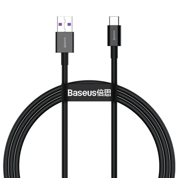 Baseus Hurtigopladningskabel USB-A til USB-C, 66W, 1m - Sort