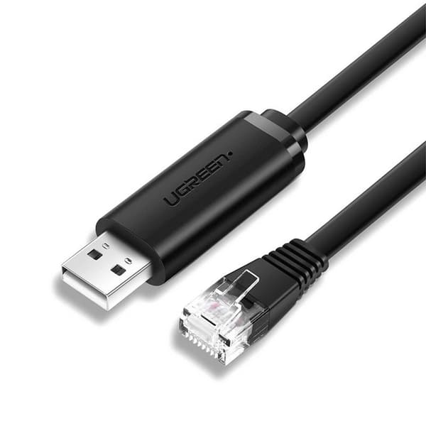 Ugreen konsolkabel USB-A - Ethernet RJ45, 1,5m - Sort