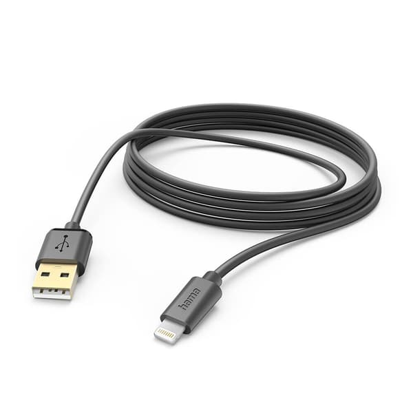 HAMA Latauskaapeli Lightning Black 3,0m
