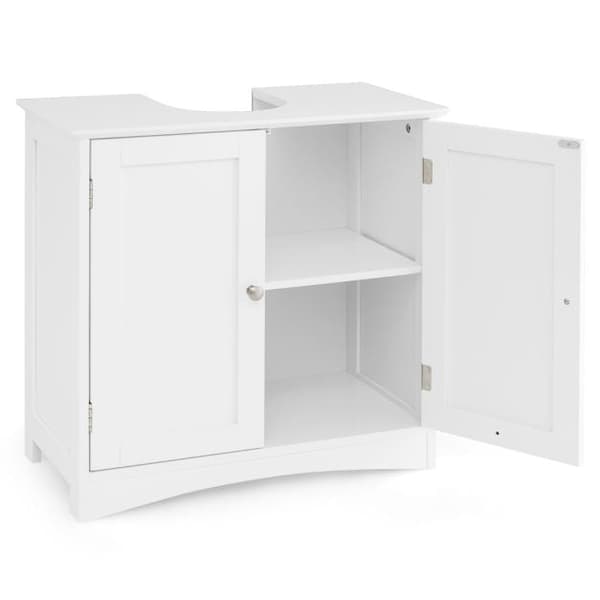 Baderomsvaskskap, 2 dører, U-utskjæring, hvit 60 cm