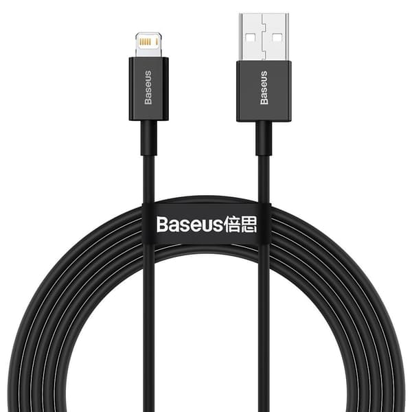 Baseus Superior Fast Charge USB-A til Lightning-kabel, 2,4A, 2m - Sort
