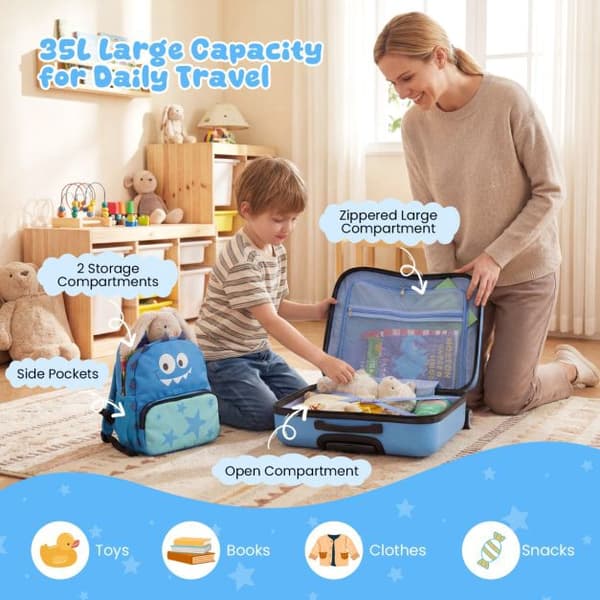 Barn 2-delat handbagageset, blått