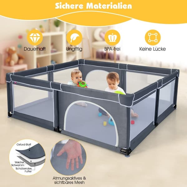 Babylekhage med 50 bollar, dragkedja, mörkgrå