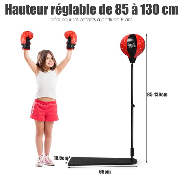 Barnboxningsbollset – Justerbar 85-130 cm, Handskar, Pump