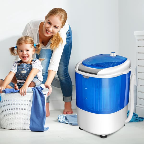 Bärbar minitvättmaskin, 2,5 kg centrifug, blå