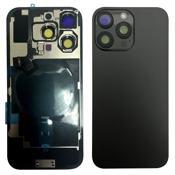 iPhone 16 Pro Bagcover med Små Dele - Sort Titanium