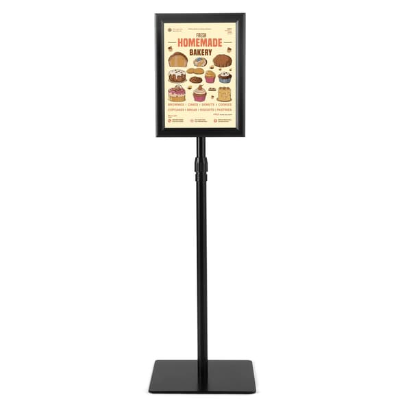 A4 plakatstativ, 2-pak, justerbar højde, sort