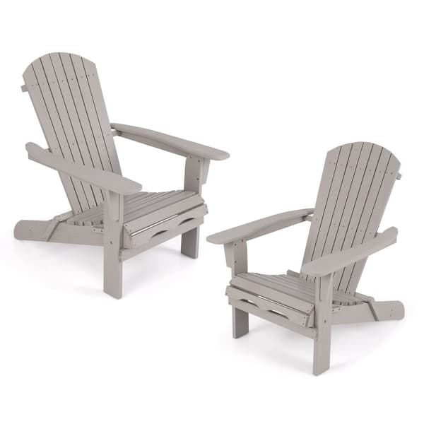 Sammenleggbart Adirondack-stolsett, tre, 180 kg kapasitet, grå