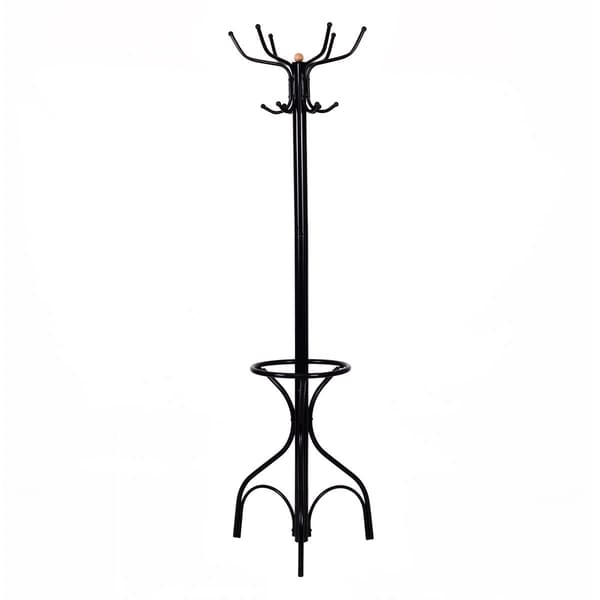 Fritstående metalgarderobe, 12 kroge, 190 cm