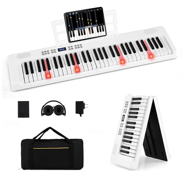 Hopfällbart elektroniskt keyboard med 61 tangenter, MIDI och split