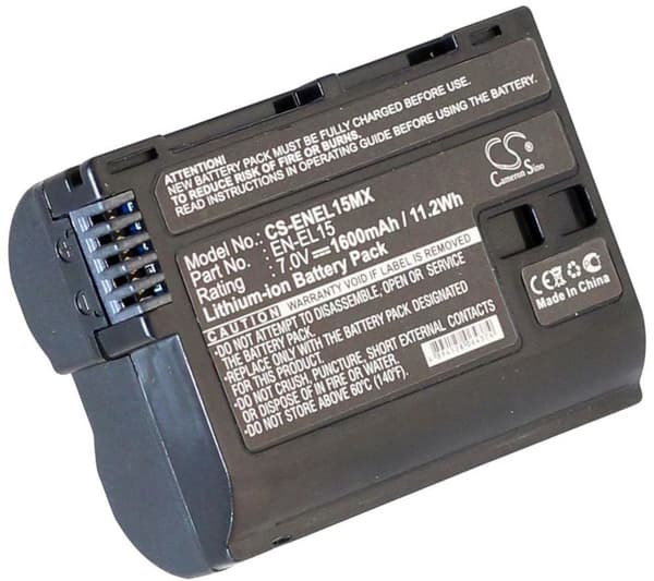 Batteri til EN-EL15 erstatningsbatteri