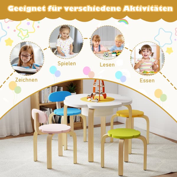 Barnbord och stolsset med förvaring – blomformad