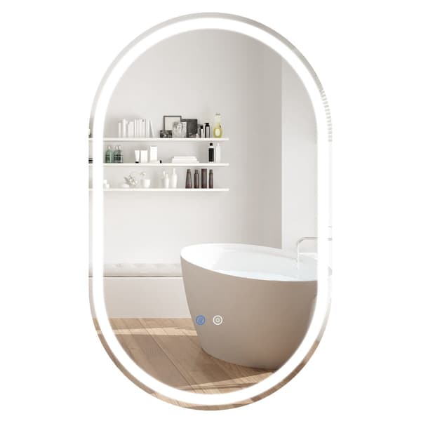 Oval LED-badrumsspegel, 90x55 cm, imfri, dimbar