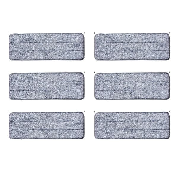 Mikrofibermoppdynor, 6-pack, tvättbara, 35,5x11 cm