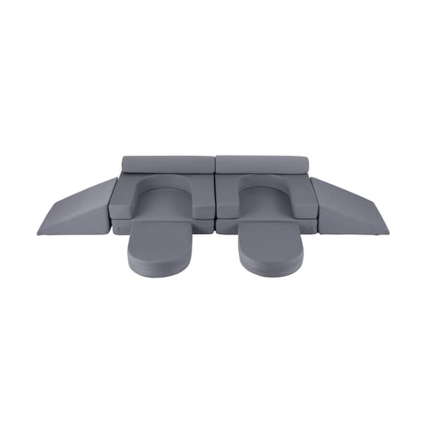 Modulær lekesofa for barn, 10-delers skumsett, grå