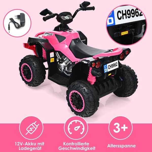12V Børne El-ATV med Musik og LED-lys