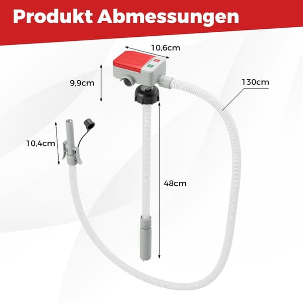 Brændstofoverførselspumpe med autostopsensor og 3 adaptere