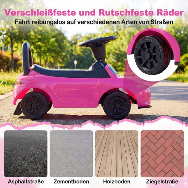 Åkbil för småbarn med lampor, säkerhetsfunktioner, rosa
