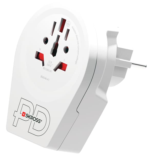 USB-A/USB-C 20W jordet adapter til Europa