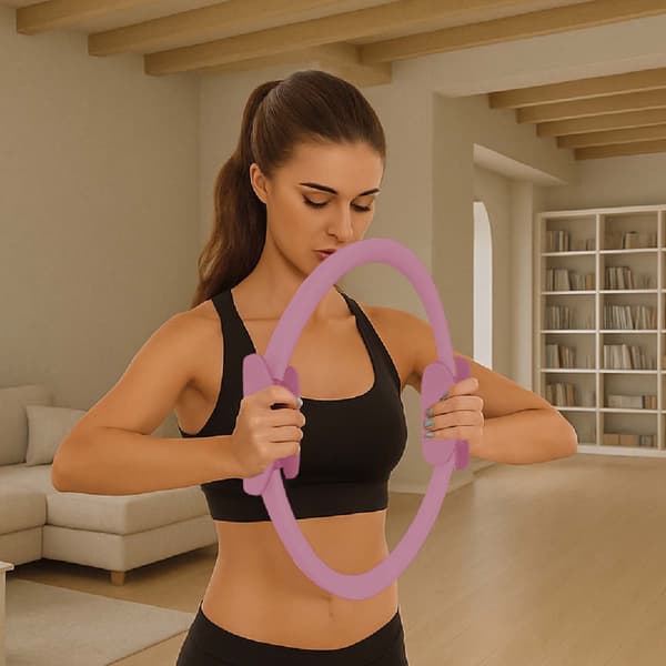 Pilatesring – Rosa, Lätt, 14-tums diameter