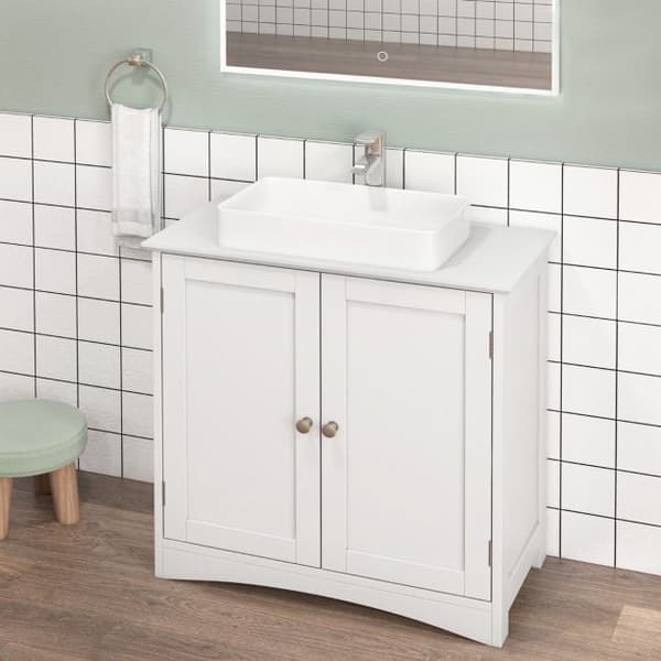 Baderomsvaskskap, 2 dører, U-utskjæring, hvit 60 cm
