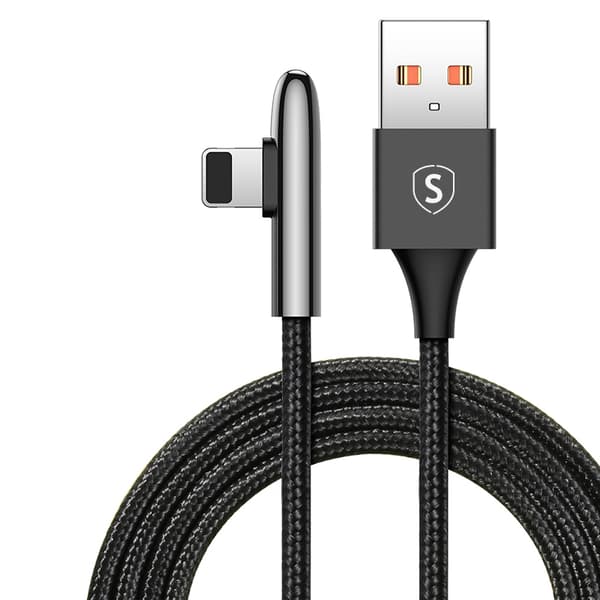 USB till Lightning-spelkabel, 2m, 2,4A, - Svart