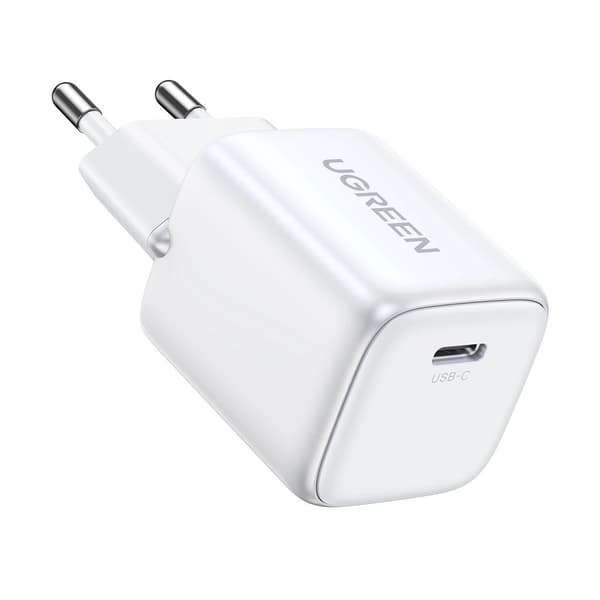 Ugreen Nexode Mini hurtiglader, GaN USB-C, 30W, PD - Hvit
