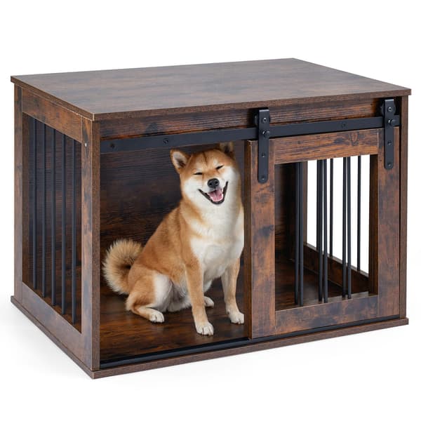 Hundeburmøbler med skydedør, 80 cm, brun