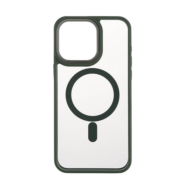 ONSALA Back Bumper Clear Case MagSerie iPhone 15 Pro Max Clear Case Green Bumper