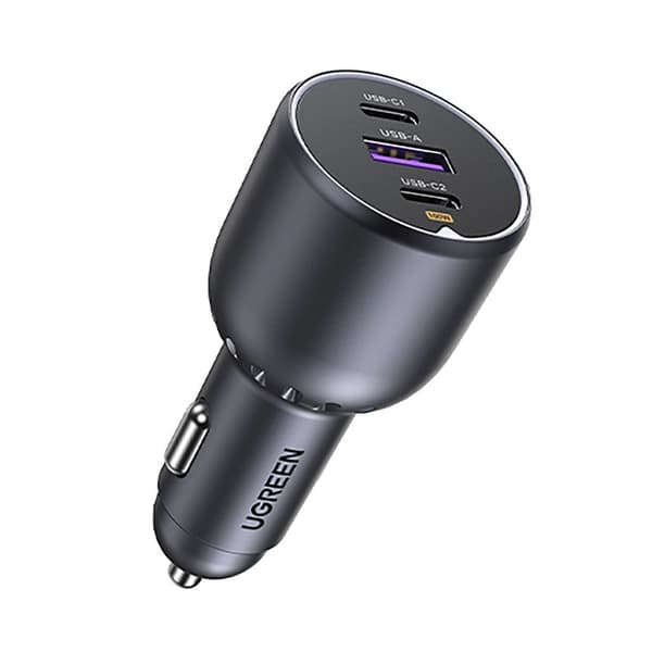 Ugreen Billaddare 130W, 2x USB-C / 1x USB-A - Grå