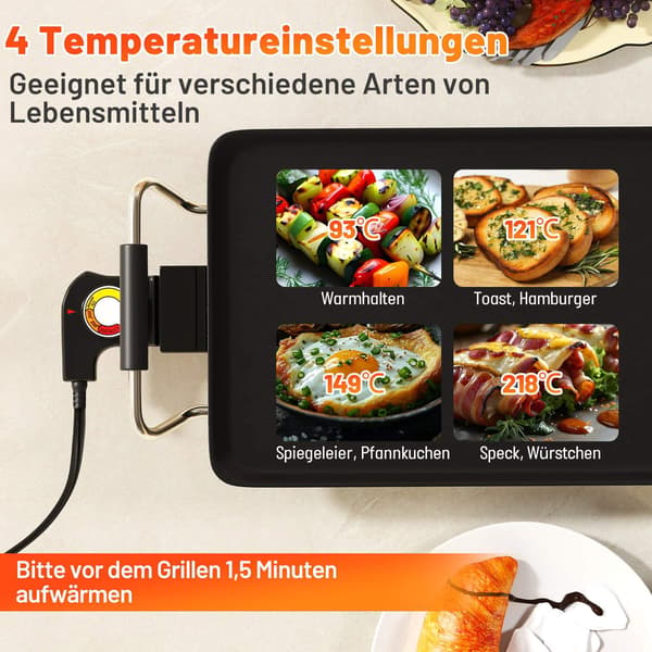Elektrisk Teppanyaki-grillplate, 70 cm non-stick overflate