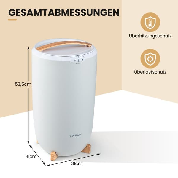 Håndkletørker 20L med timer og automatisk avstengning, grå