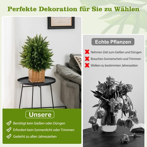 Konstgjorda cederträd, 2-pack, 55 cm, UV-resistenta