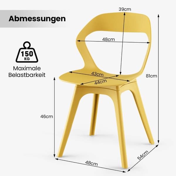 4-delt spisebordsstolsæt, moderne PP, 48x54x81 cm